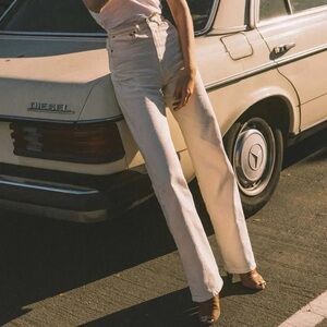 Imogene + willie selvedge high waisted white denim jeans